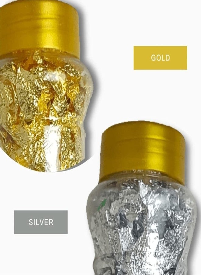 Marhaba traders 2 Golden foil Flake and 2 Silver foil Flake for Decorating Cake Borders and Other Sweets Food Preparation (Pack of 4 Flakes) - Image 5